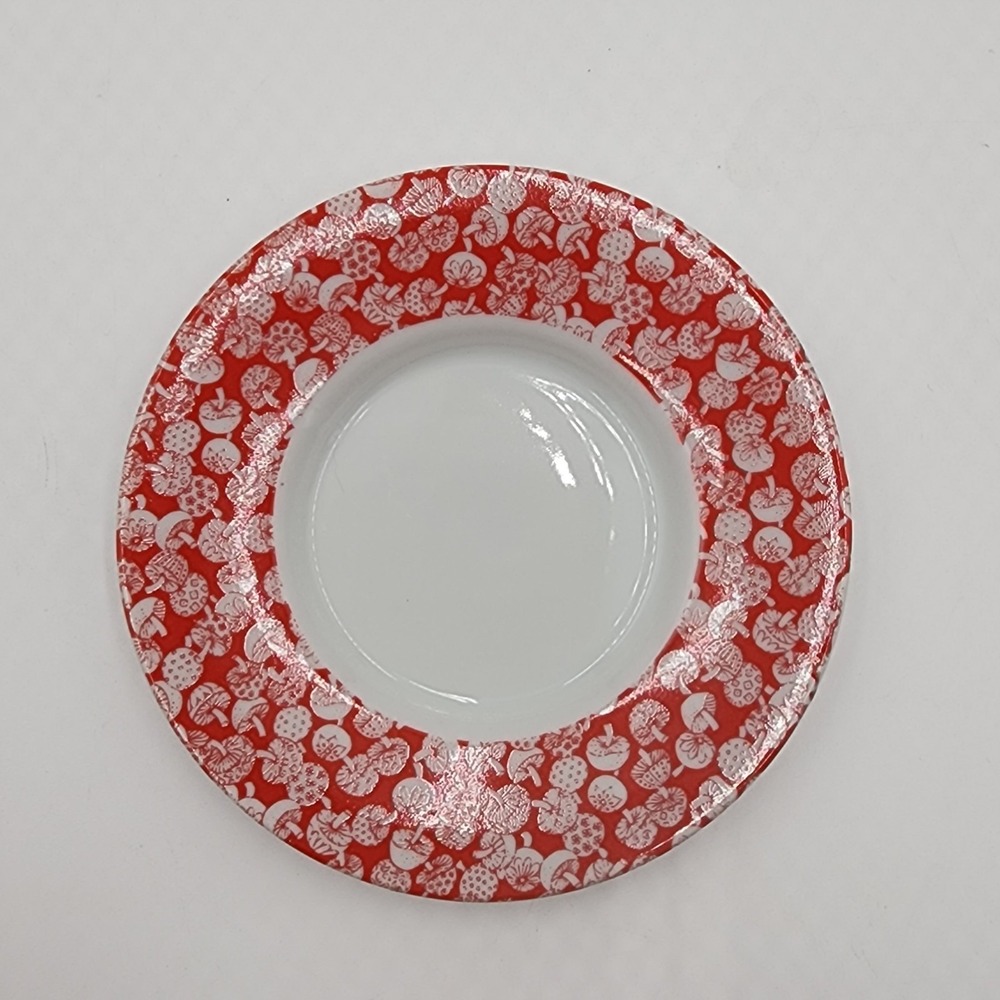Gloria Vanderbilt TasteSetter by Sigma Demi Tasse Plate Mushroom Pattern Japan